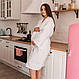 Вафельный халат Luxyart Кимоно размер (54-56) XL 100% хлопок белый (LS-0412) - фото 5 - id-p685244286