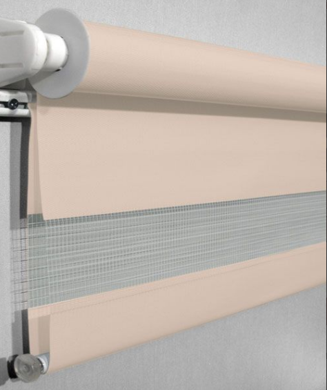 Тканева ролета для вікон однотонна день/ніч (відкритого,закритого типу,з кріпленням на фрамугу) Персикова, фото 1