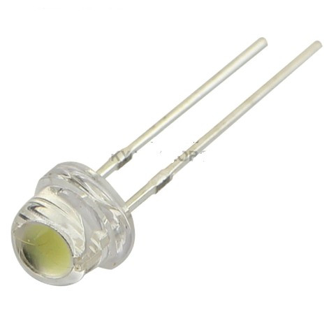 Светодиод 5мм ультраякий НИЗКИЙ, белый прозрачный, фото 1