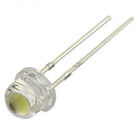 Светодиод 5мм ультраякий НИЗКИЙ, белый прозрачный