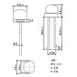 Светодиод 5мм ультраякий НИЗКИЙ, белый прозрачный, фото 2