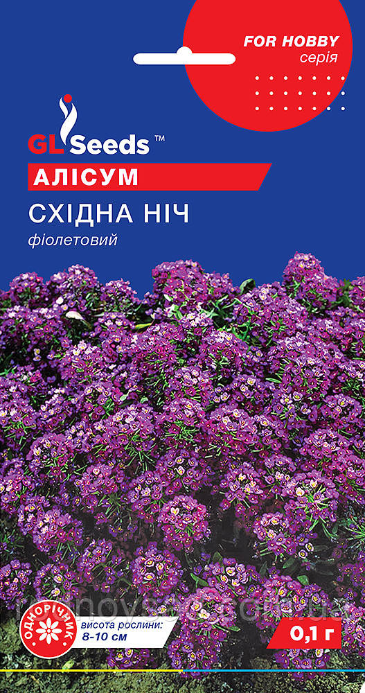 Насіння Аліссума Східна ніч (0,1 г), For Hobby, TM GL Seeds