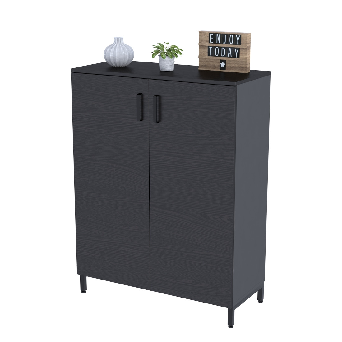 Тумба офісна двостулкова LT-900-1200 каркас антрацит Loft Design