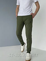 46,48,50,52,54. Утеплені чоловічі спортивні штани з якісного та натурального трикотажу ST-BRAND - оливкові, фото 3