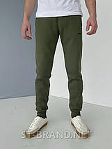 46,48,50,52,54. Утеплені чоловічі спортивні штани з якісного та натурального трикотажу ST-BRAND - оливкові, фото 2