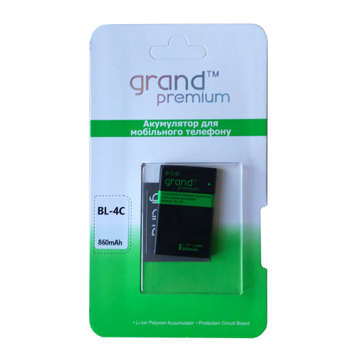Акумуляторна батарея для телефона Nokia BL-4C 890mAh Grand Premium, фото 1