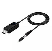 Кабель перетворювач KWS-910 USB-DC для роутера 9V/12V з перемикачем, DC 5.5×2.1 і перехідником 3.5х1,35