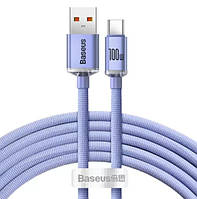 Кабель для быстрой зарядки Baseus CAJY000605 Crystal Shine Series USB to Type-C 100W 120см purple