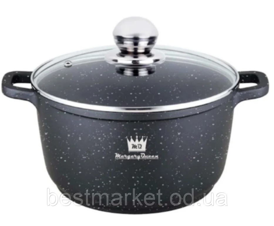 Казан Круглий із Мармуровим Покриттям і Кришкою Margary Queen MQ-203 20 см