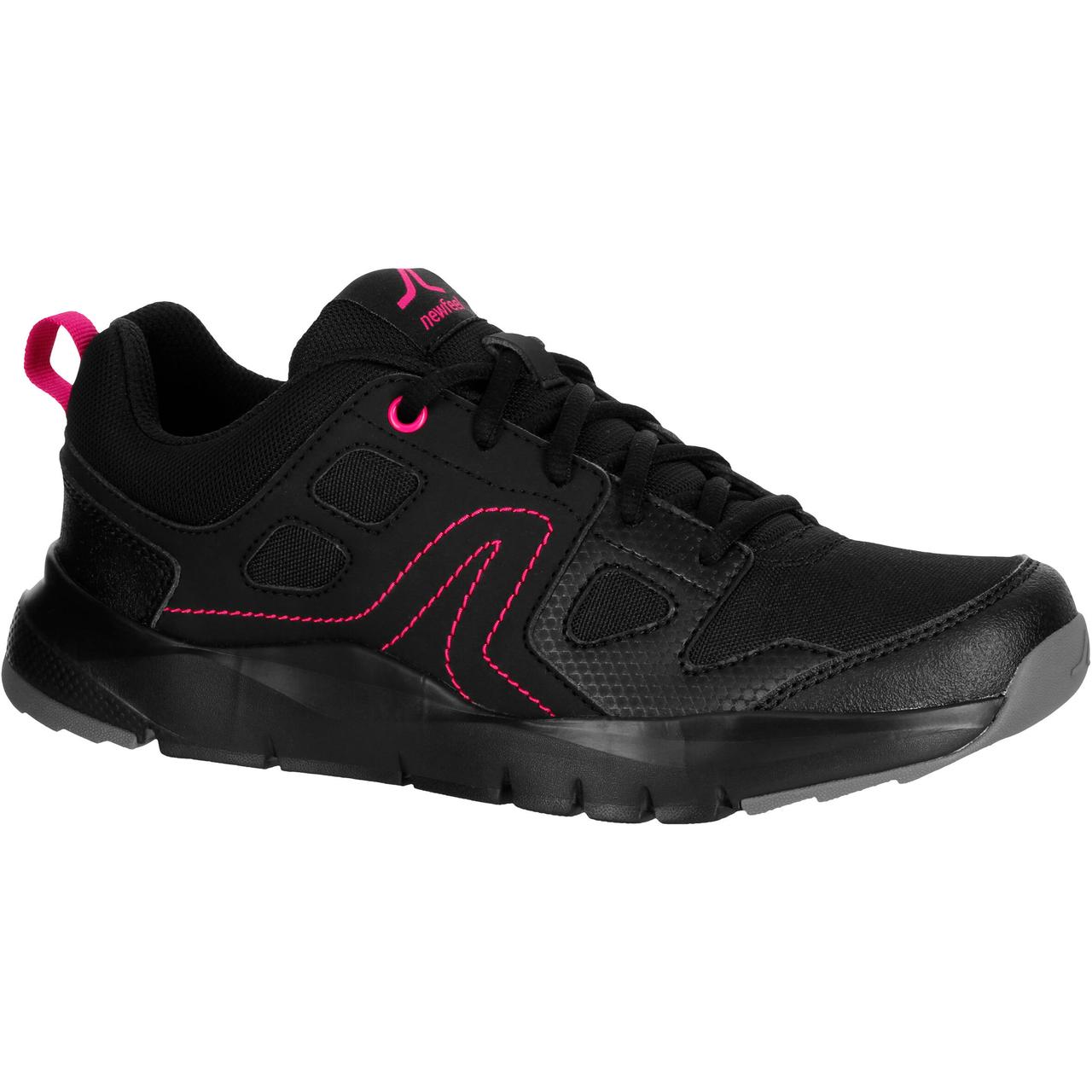 Кросівки жіночі HW 100 для спортивної ходьби - Чорні/Рожеві - EU36 UA35