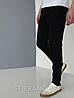 46,48,50,52,54. Утеплені чоловічі спортивні штани на манжеті з якісного трикотажу - чорні, фото 3