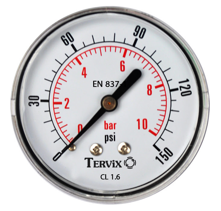 Манометр Tervix Pro Line 63 0-10 бар 1/4" аксіальний (355613)