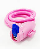 🚲Велосипедний замок тросовий JET LOCK рожевий Польща, фото 2