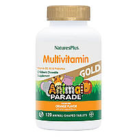 Мультивітаміни для дітей, Смак Апельсину, Animal Parade Gold, Natures Plus, 120 жувальних таблеток