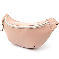 Практичная кожаная женская поясная сумка GRANDE PELLE 11359 Розовый GG