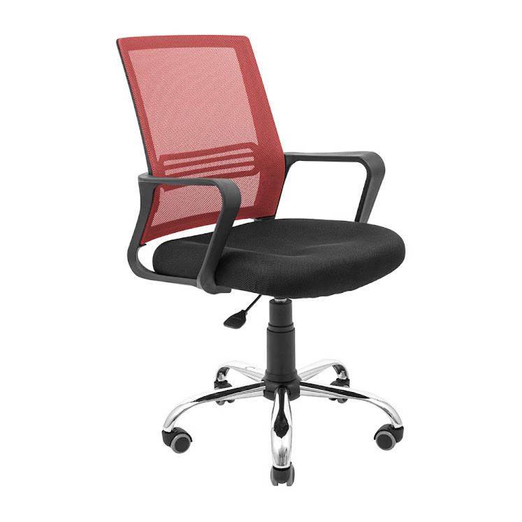 Крісло офісне Джина Ю хром механізм Піастра спинка сітка Червона (Richman ТМ)