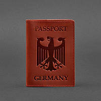 Обложка для паспорта с гербом Германии коралл Crazy Horse