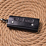 Зручна ключниця в глянсовій шкірі Україна GRANDE PELLE 16719 Чорна GG, фото 6