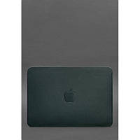 Чехол из натуральной кожи для MacBook 13 дюйм Зеленый Краст