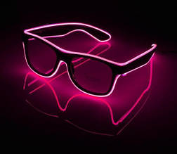 Окуляри світлодіодні прозорі El Neon ray pink неонові