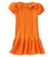 1, Теплое яркое оранжевое вязаное платье на девочку Джимбори Gymboree Размер 7Т Рост 122-130 см