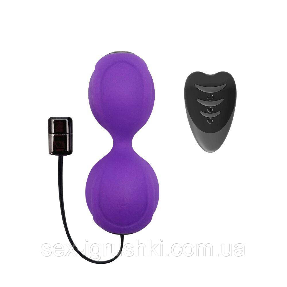 Вагінальні кульки з вібрацією Adrien Lastic Kegel Vibe Purple, діаметр 3,7 см