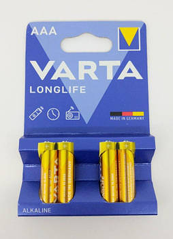 Батарейка Varta LR03 4103 Longlife, жовта, 4bl, ціна за 4 шт 525072 G-Rich