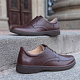 Прошите чоловіче взуття Ikos 39 41 45 розмір коричневого кольору, фото 3