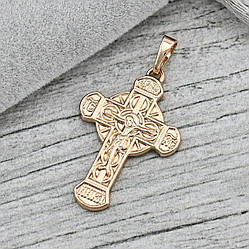 Хрестик 70079К для ланцюжка до 3 мм розмір 33х18 мм вага 2.5 г позолота 18К