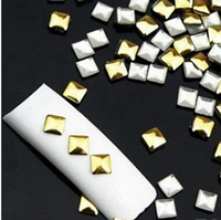 Декор для ногтей квадратики, золото, 3 мм, 100 шт