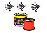 Котушка Flagman Magnum Carp Feeder 6000 (3шт) + Ліска Energofish Carp 1000 м 0.25