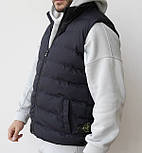 Чоловіча жилетка Stone Island безрукавка спортивна стильна Туреччина чорна | Жилет чоловічий. Живе фото, фото 7