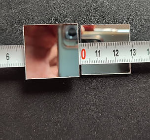 Дзеркальні пластикові наклейки квадратики 3 х 3 см 20 шт Срібні Б235, фото 2