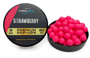 Бойли Pop-up CrazyCarp Strawberry (полуниця) - 8мм