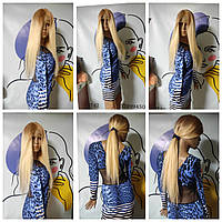 Натуральна перука система блондинка 75см слов'янське волосся