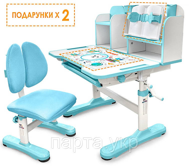 Комплект парта і стілець, полка, підставка Evo-Kids BD-28 Panda
