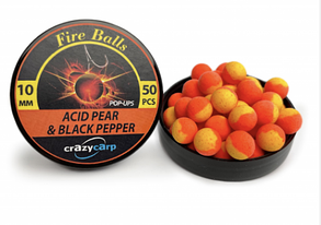 Бойли Pop-up CrazyCarp Acid Pear Drop & Black Pepper (кисла груша та чорний перець) - 10мм