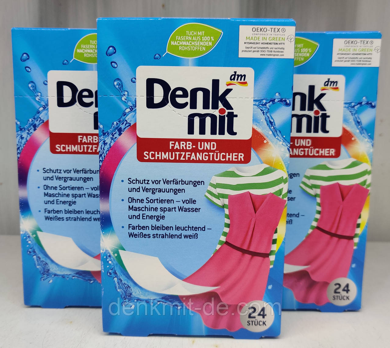 Абсорбуючі салфетки для прання линяючих речей Denkmit Farb und Schmutzfangtücher, 24 шт.