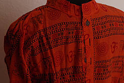 Жовтогаряча коротка чоловіча курта (сорочка) Мантра розмір S Індія
