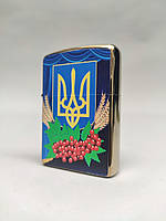 Зажигалка бензиновая Star Lighters Герб України Калина Gold