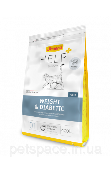 Термін до 12.2025р.! Корм для котів Josera Help Weight&Diabetic (Йозера Хелп при цукровому діабеті) 400г., фото 1