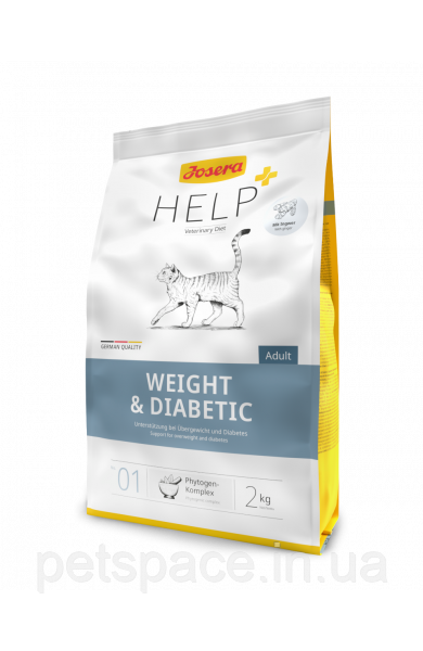 Термін до 12.2025р.! Корм для котів Josera Help Weight&Diabetic (Йозера Хелп при цукровому діабеті) 2кг., фото 1
