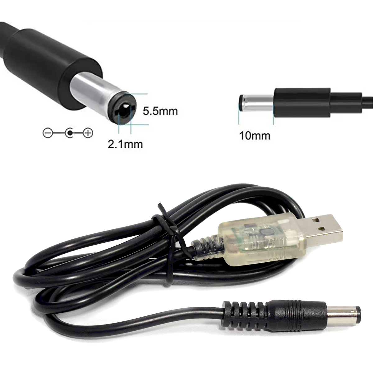 Кабели USB to DC 5 / 9 /12 20 вольт | Преобразователи напряжения Триггерные кабеля Кабель питания для роутера Переходник Для Черный Папа-папа USB-A DC5521