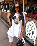 Жіночий літній костюм: футболка вільного крою та велосипедки Міккі Маус, фото 2