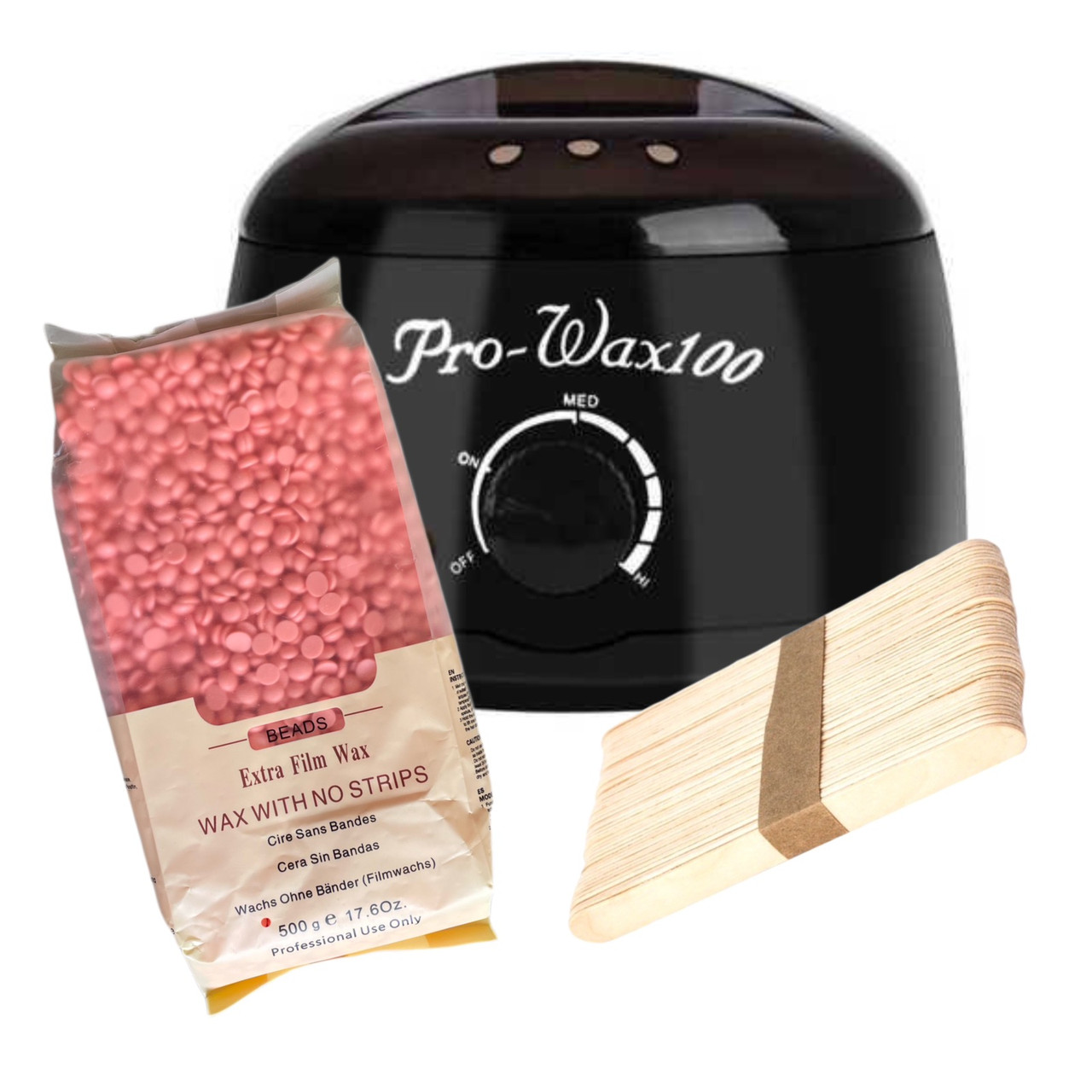 Набір для депіляції з воскоплавом Pro Wax Black та воском 500 г, фото 1