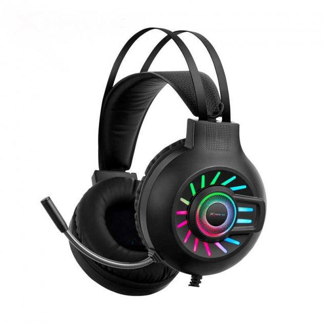 Навушники ігрові геймерські з мікрофоном Xtrike Me дротові стереогарнітура з підсвіткою Black (GH-605)