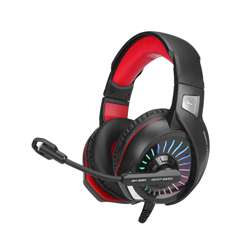 Навушники ігрові геймерські з мікрофоном Xtrike Me дротові стереогарнітура з підсвіткою Black (GH-890), фото 1