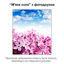 Покриття для столу, м'яке скло з фотодруком, Бузок 60 х 100 см (1,2 мм), фото 3