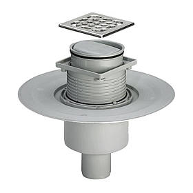 Трап з сухим затвором VIEGA ф50, нерж, решiтка 100*100  , верт. пластик 583224 Baumar - Завжди Вчасно