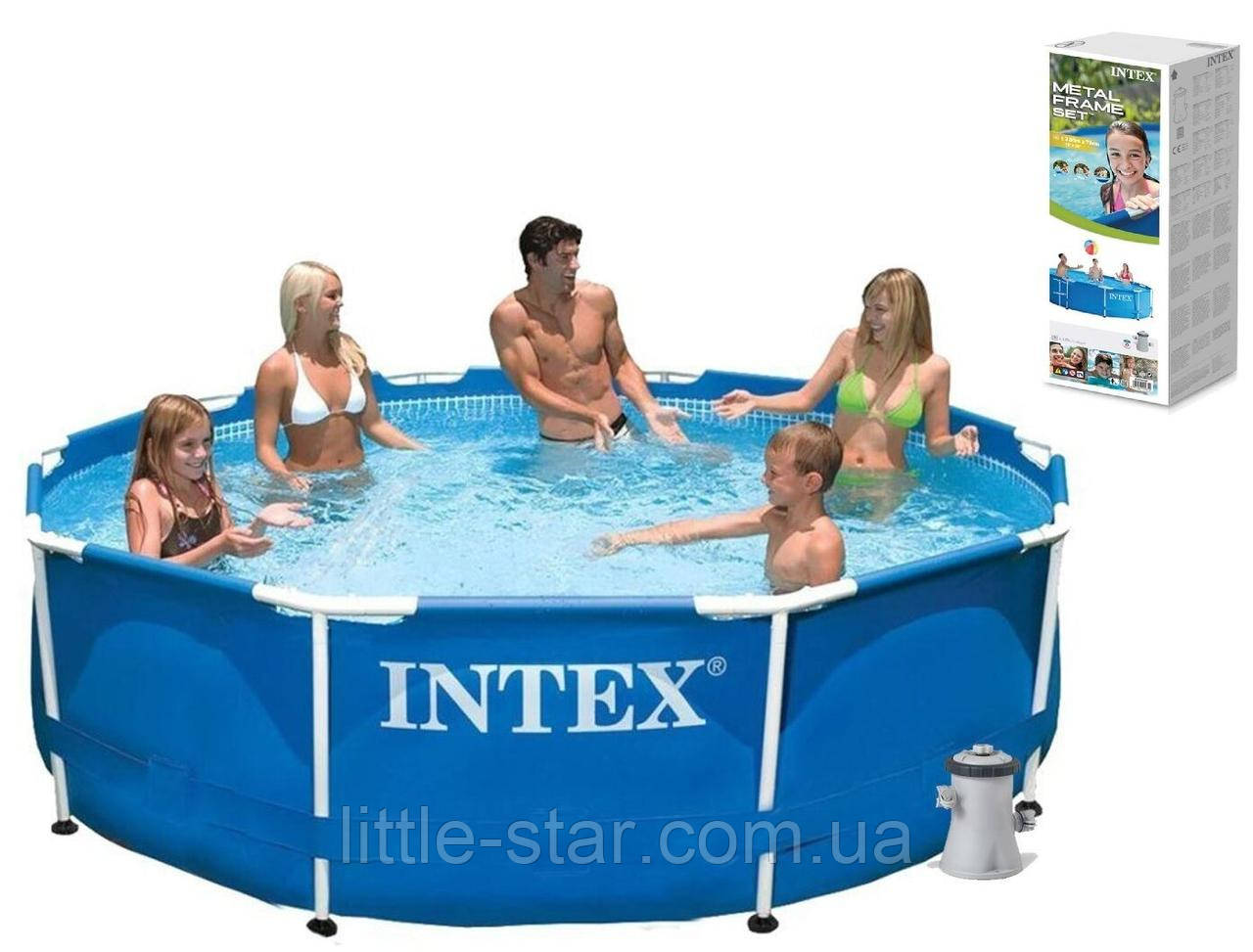 Каркасний басейн 305 x 76 см, Intex 28202, фільтр-насос 1250 л/год, 4485 л